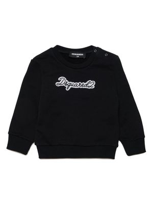 Dsquared2 Kids logo-appliqué cotton sweatshirt - Black