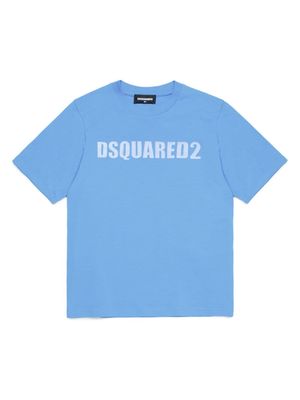 Dsquared2 Kids logo-appliqué cotton T-shirt - Blue