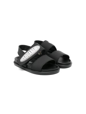 Dsquared2 Kids logo-appliqué leather sandals - Black