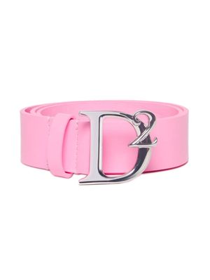Dsquared2 Kids logo-buckle leather belt - Pink
