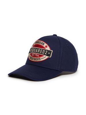 Dsquared2 Kids logo-embroidered cotton cap - Blue