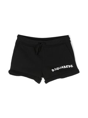Dsquared2 Kids logo-embroidered drawstring shorts - Black