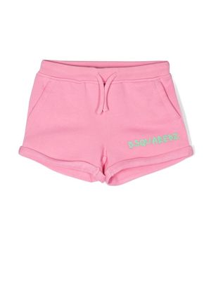 Dsquared2 Kids logo-embroidered drawstring shorts - Pink