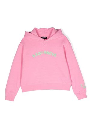 Dsquared2 Kids logo-embroidered longsleeved hoodie - Pink
