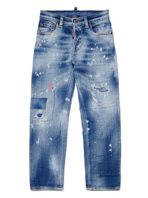 Dsquared2 Kids logo-embroidered straight-leg jeans - Blue