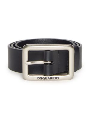 Dsquared2 Kids logo-engraved leather belt - Black