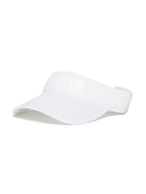 Dsquared2 Kids logo-jacquard cotton visor hat - White