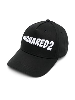 Dsquared2 Kids logo-patch cotton baseball cap - Black