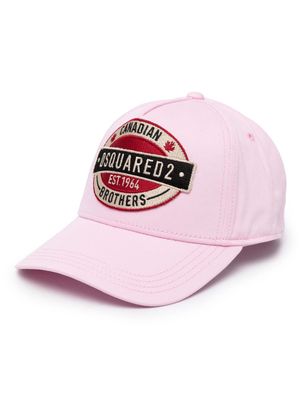 Dsquared2 Kids logo-patch cotton cap - Pink