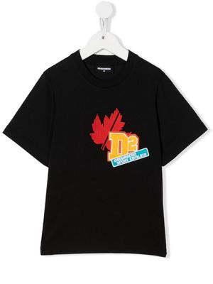 Dsquared2 Kids logo-patch cotton T-Shirt - Black