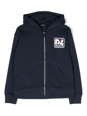 Dsquared2 Kids logo-patch hoodie - Blue