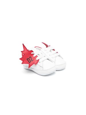 Dsquared2 Kids logo-patch leather sneakers - White