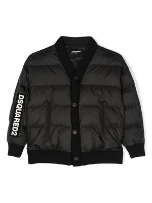 Dsquared2 Kids logo-patch padded jacket - Black