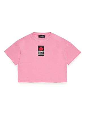 Dsquared2 Kids logo-patch short-sleeve T-shirt - Pink