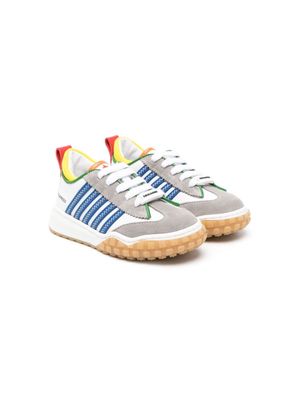 Dsquared2 Kids logo-patch striped sneakers - White