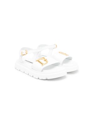 Dsquared2 Kids logo-plaque chunky sandals - White