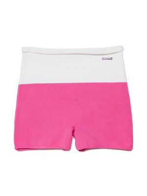 Dsquared2 Kids logo-plaque colour-block shorts - Pink