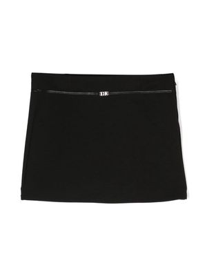 Dsquared2 Kids logo-plaque elasticated-waistband skirt - Black