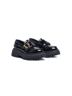 Dsquared2 Kids logo-plaque round-toe loafers - Black