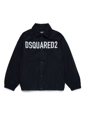 Dsquared2 Kids logo-print button-up shirt jacket - Black