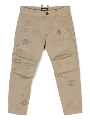 Dsquared2 Kids logo-print casual trousers - Neutrals