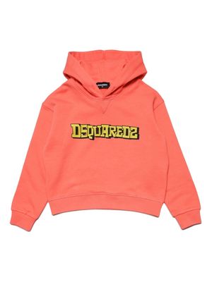 Dsquared2 Kids logo-print cotton hoodie - Orange