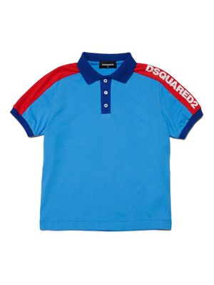 Dsquared2 Kids logo-print cotton polo shirt - Blue