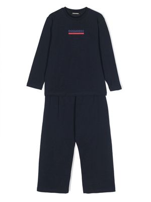 Dsquared2 Kids logo-print cotton pyjama set - Blue