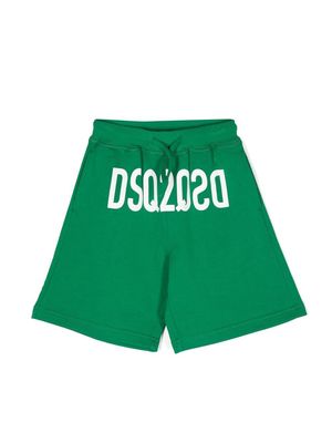 Dsquared2 Kids logo-print cotton track shorts - Green