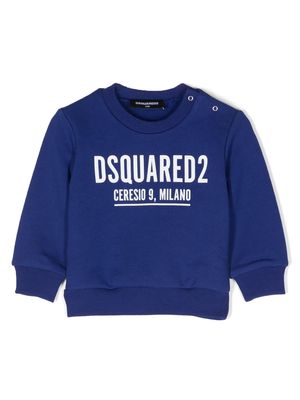 Dsquared2 Kids logo-print crew-neck sweatshirt - Blue