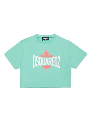 Dsquared2 Kids logo-print cropped T-shirt - Green