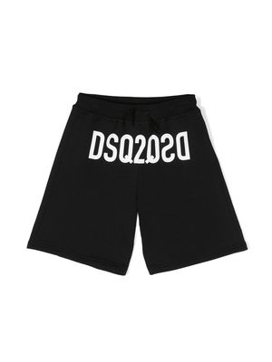 Dsquared2 Kids logo-print detail shorts - Black