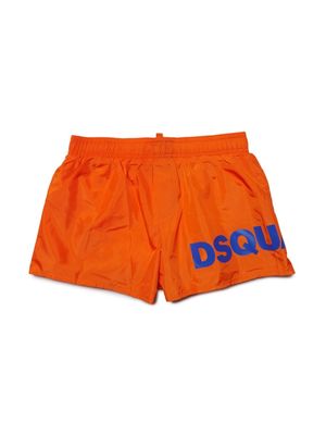 Dsquared2 Kids logo-print drawstring swim shorts - Orange