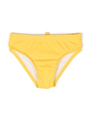 Dsquared2 Kids logo-print elasticated swim briefs - Yellow