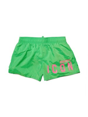 Dsquared2 Kids logo-print elasticated-waistband swim shorts - Green
