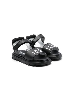 Dsquared2 Kids logo-print flat sandals - Black