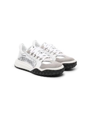 Dsquared2 Kids logo-print glitter-detailed sneakers - Silver