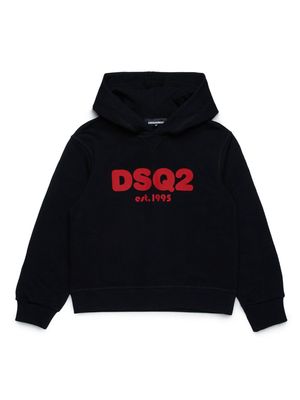Dsquared2 Kids logo-print jersey hoodie - Black