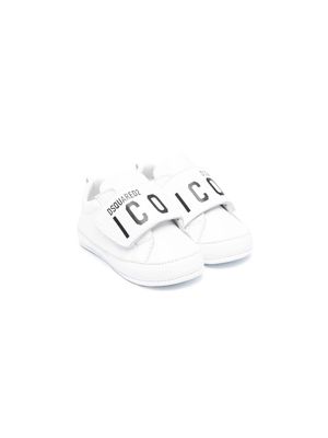 Dsquared2 Kids logo-print leather pre-walkers - White