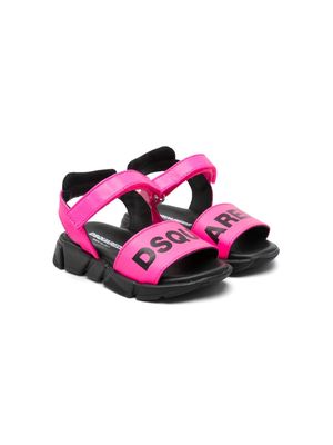 Dsquared2 Kids logo-print leather sandals - Pink