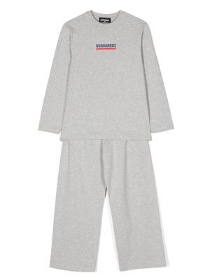 Dsquared2 Kids logo-print mélange-effect pyjama set - Grey