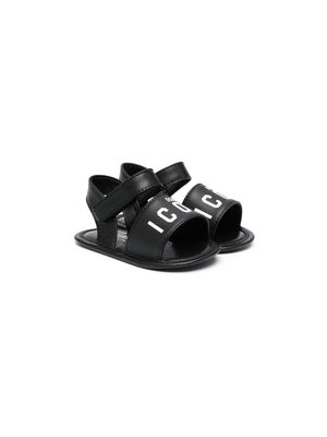 Dsquared2 Kids logo-print open-toe leather sandals - Black