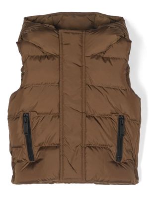 Dsquared2 Kids logo-print padded hooded gilet - Brown