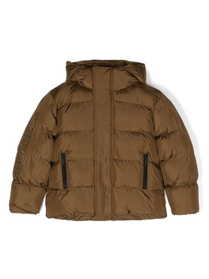 Dsquared2 Kids logo-print padded hooded jacket - Brown