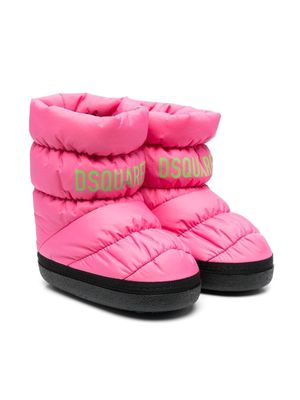 Dsquared2 Kids logo-print quilted boots - Pink