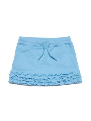 Dsquared2 Kids logo-print ruffled cotton skirt - Blue