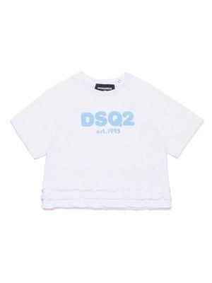 Dsquared2 Kids logo-print ruffled T-shirt - White