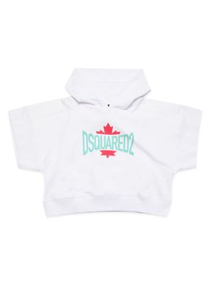 Dsquared2 Kids logo-print short-sleeve cotton hoodie - White