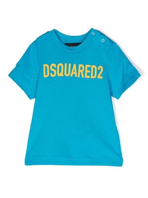 Dsquared2 Kids logo-print shortsleeved cotton T-shirt - Blue
