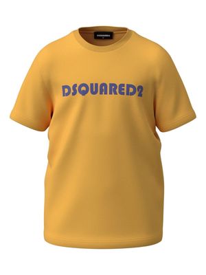 Dsquared2 Kids logo-print stretch-cotton T-shirt - Yellow